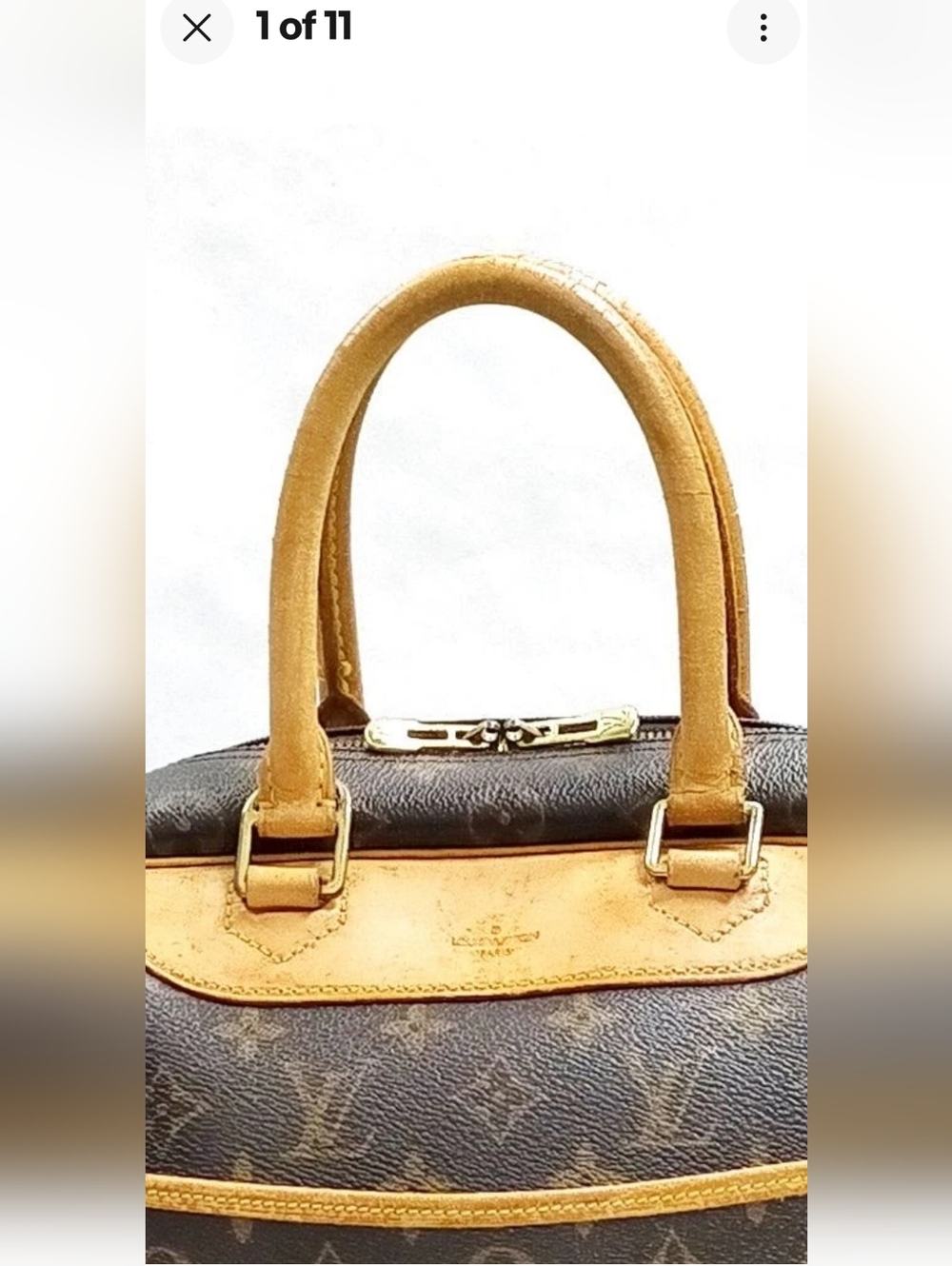 Louis Vuitton Deauville Brown Monogram Handbag- AUTHENTIC - Picture 3 of 11